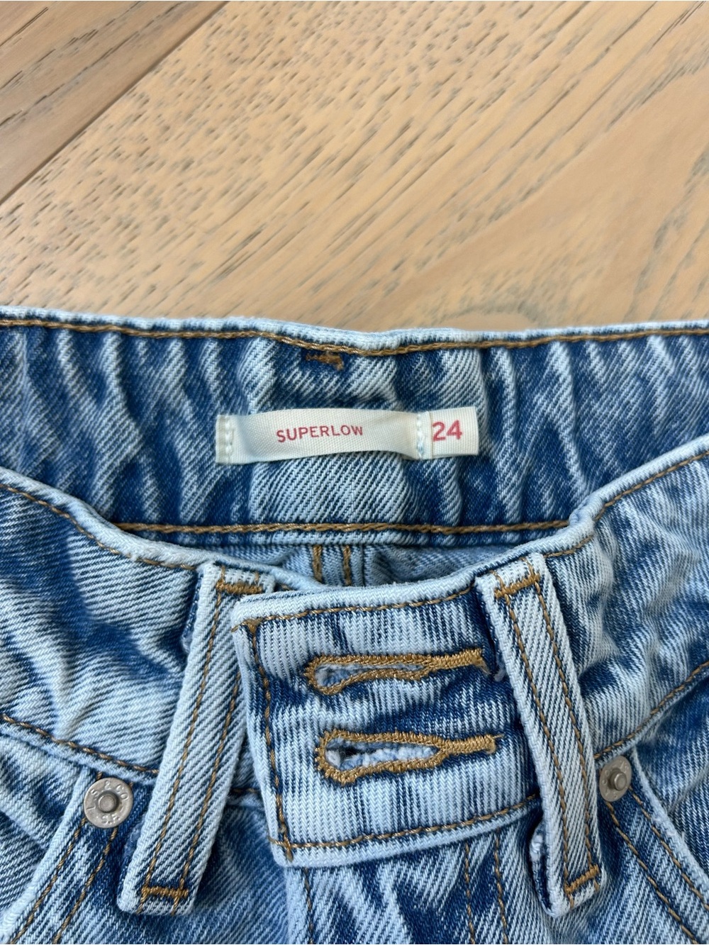 Women's Light Blue Superlow Jeans - Size 24